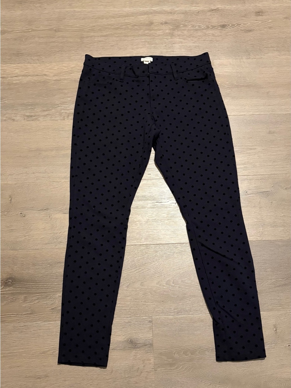 Navy Polka Dot Skinny Pants